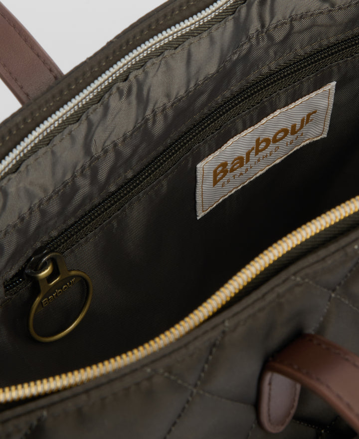 Barbour Quilted Tote Bag in Olive