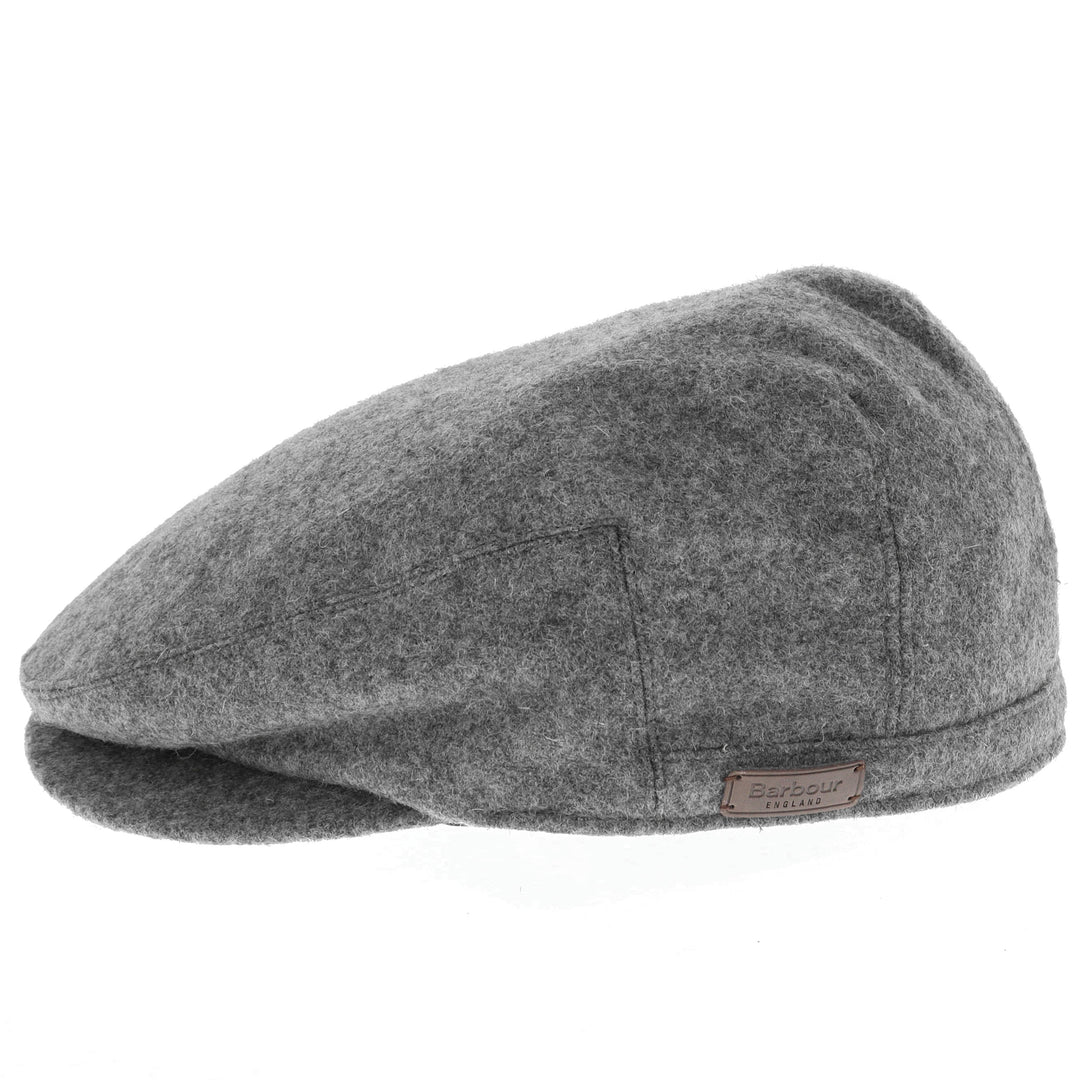 Barbour Redshore Melton Wool Flat Cap in Grey