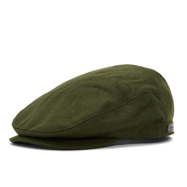 Barbour Redshore Melton Wool Flat Cap in Forest