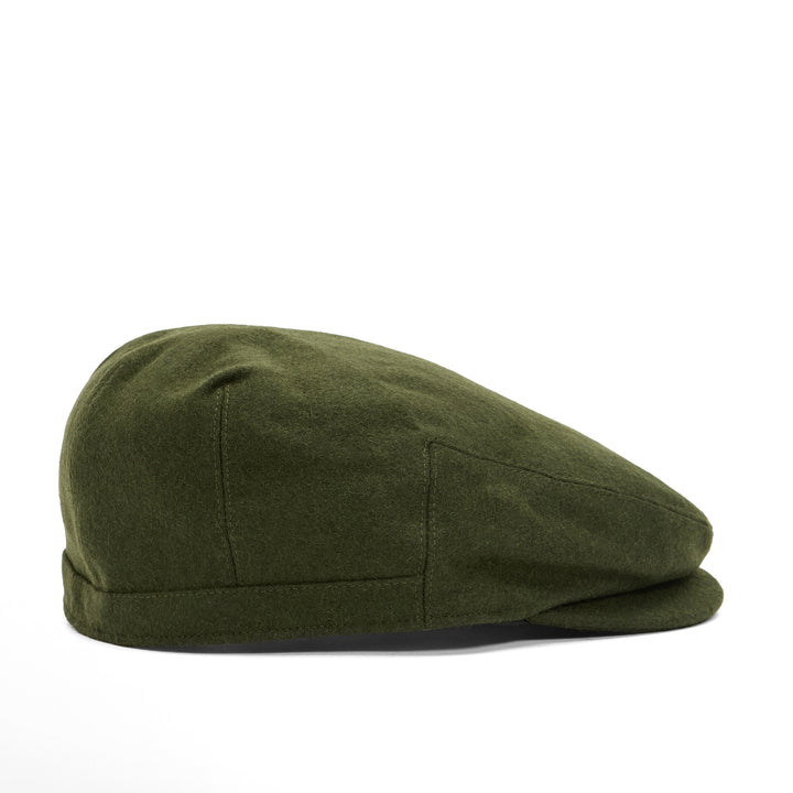 Barbour Redshore Melton Wool Flat Cap in Forest