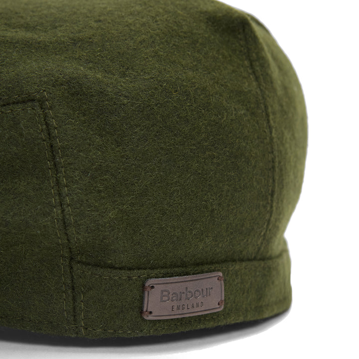 Barbour Redshore Melton Wool Flat Cap in Forest