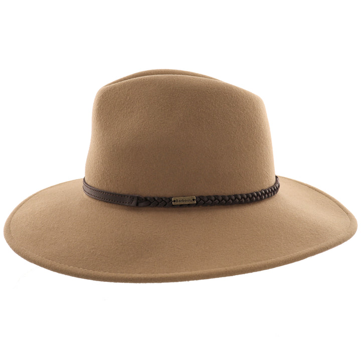 Barbour 'Tack' Ladies 100% Wool Fedora in Camel
