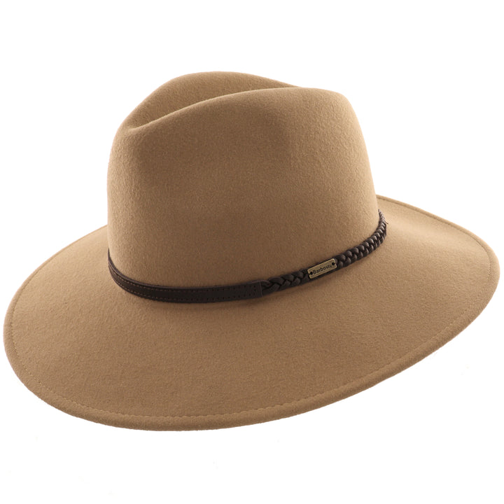 Barbour 'Tack' Ladies 100% Wool Fedora in Camel