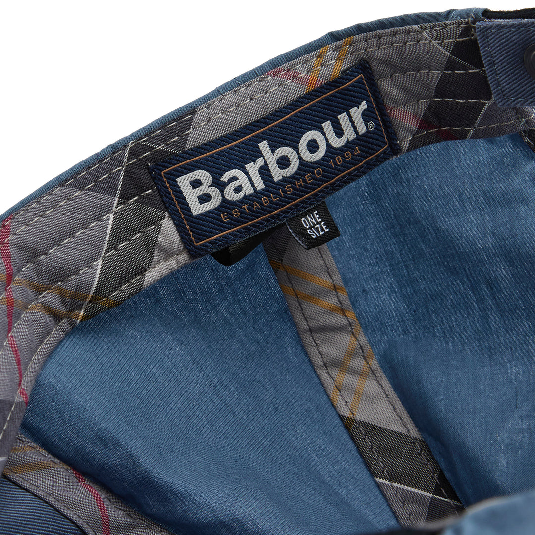 Barbour Adjustable Transport Dry Wax Baseball Cap in Washed Blue