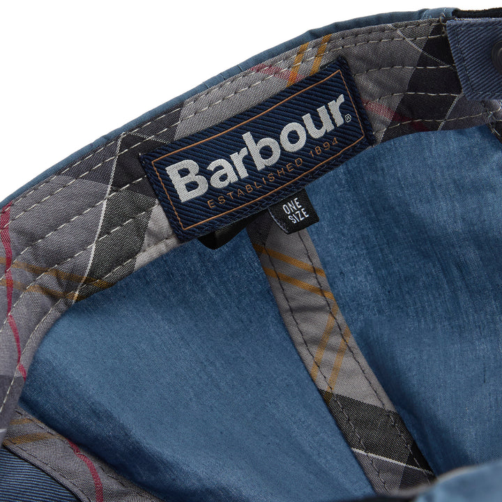 Barbour Adjustable Transport Dry Wax Baseball Cap in Washed Blue