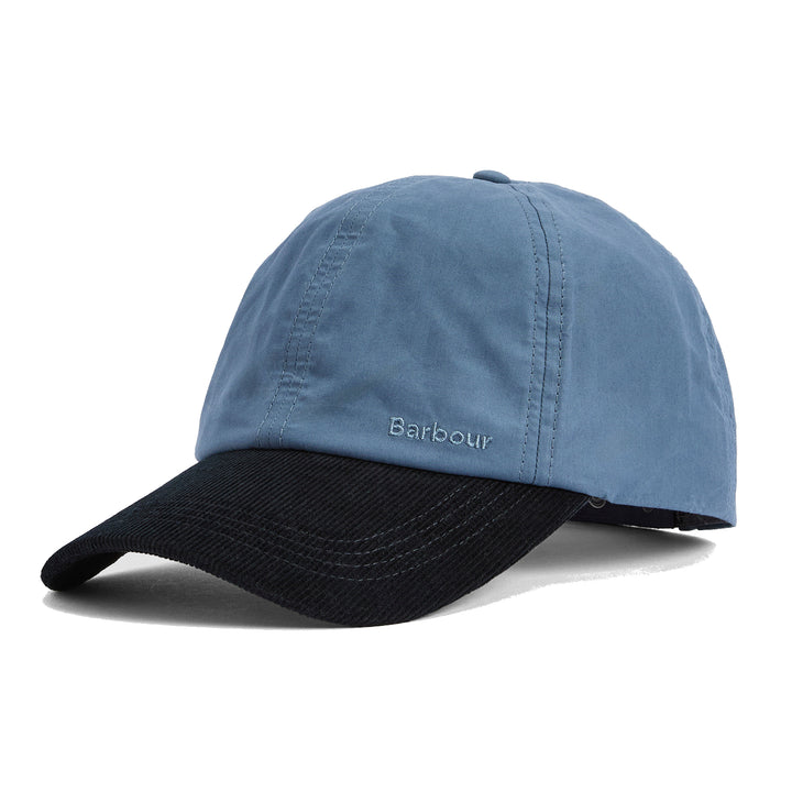 Barbour Adjustable Transport Dry Wax Baseball Cap in Washed Blue