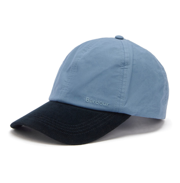 Barbour Adjustable Transport Dry Wax Baseball Cap in Washed Blue
