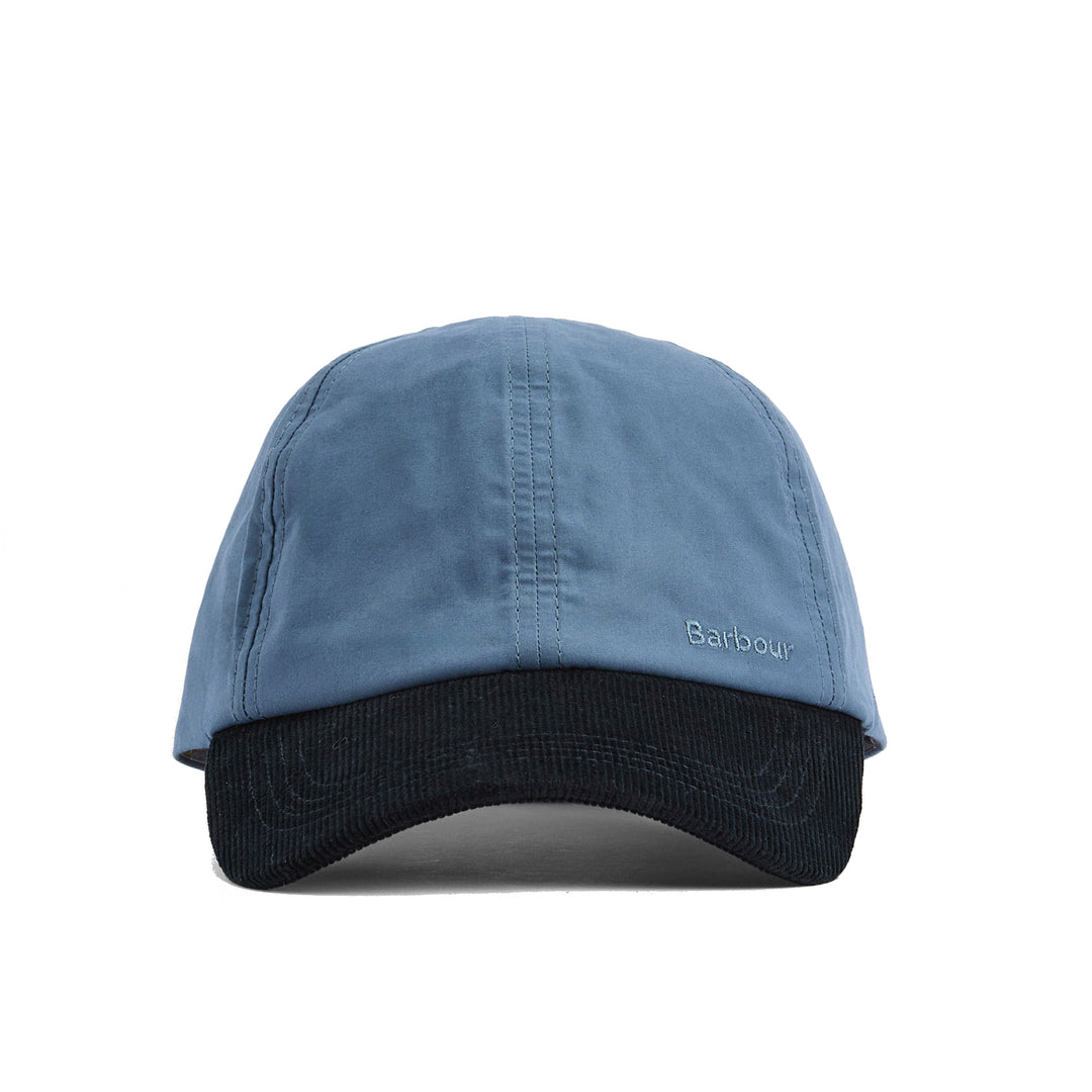 Barbour Adjustable Transport Dry Wax Baseball Cap in Washed Blue