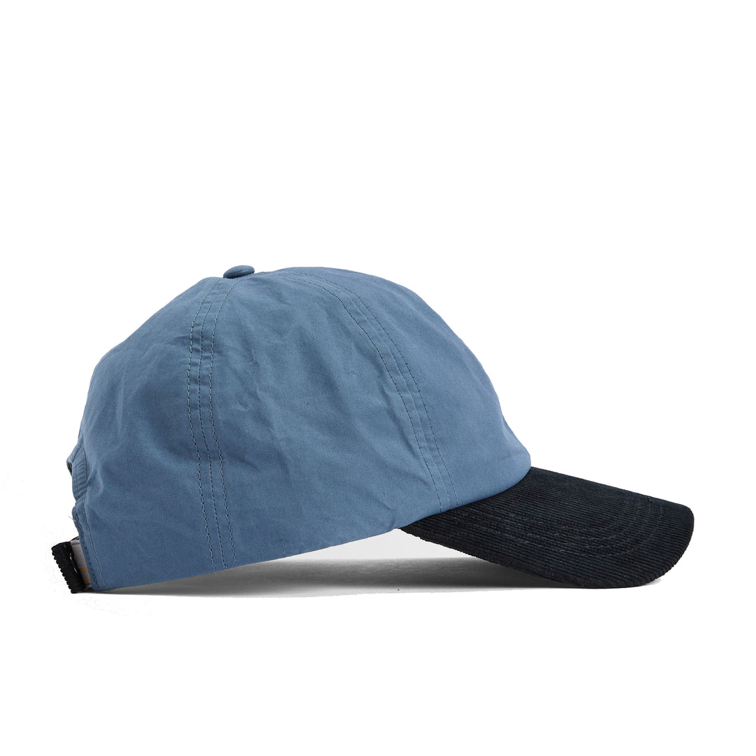 Barbour Adjustable Transport Dry Wax Baseball Cap in Washed Blue