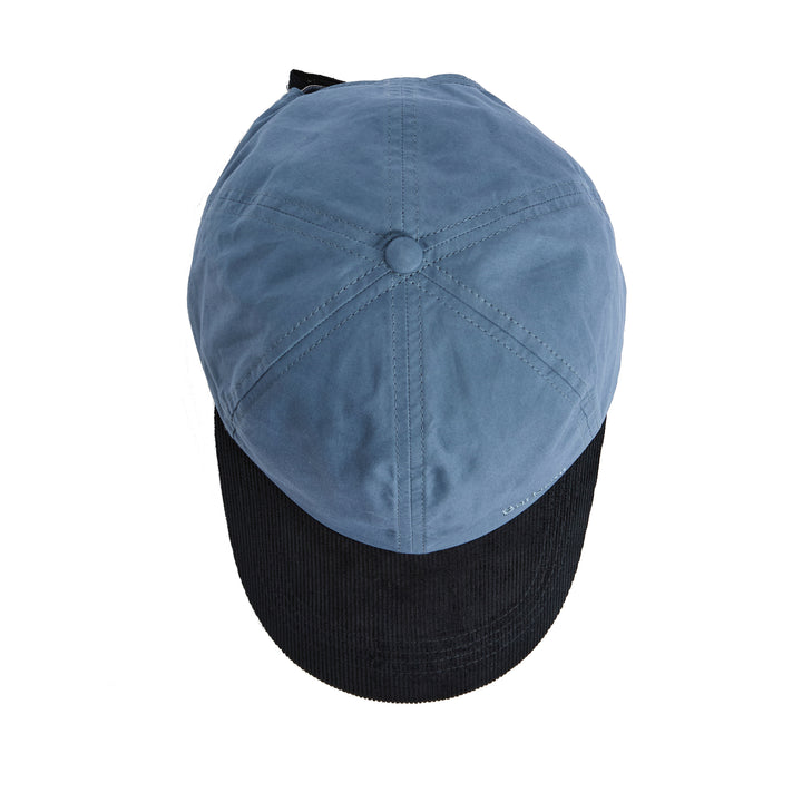 Barbour Adjustable Transport Dry Wax Baseball Cap in Washed Blue