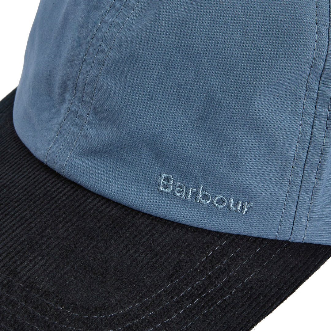 Barbour Adjustable Transport Dry Wax Baseball Cap in Washed Blue