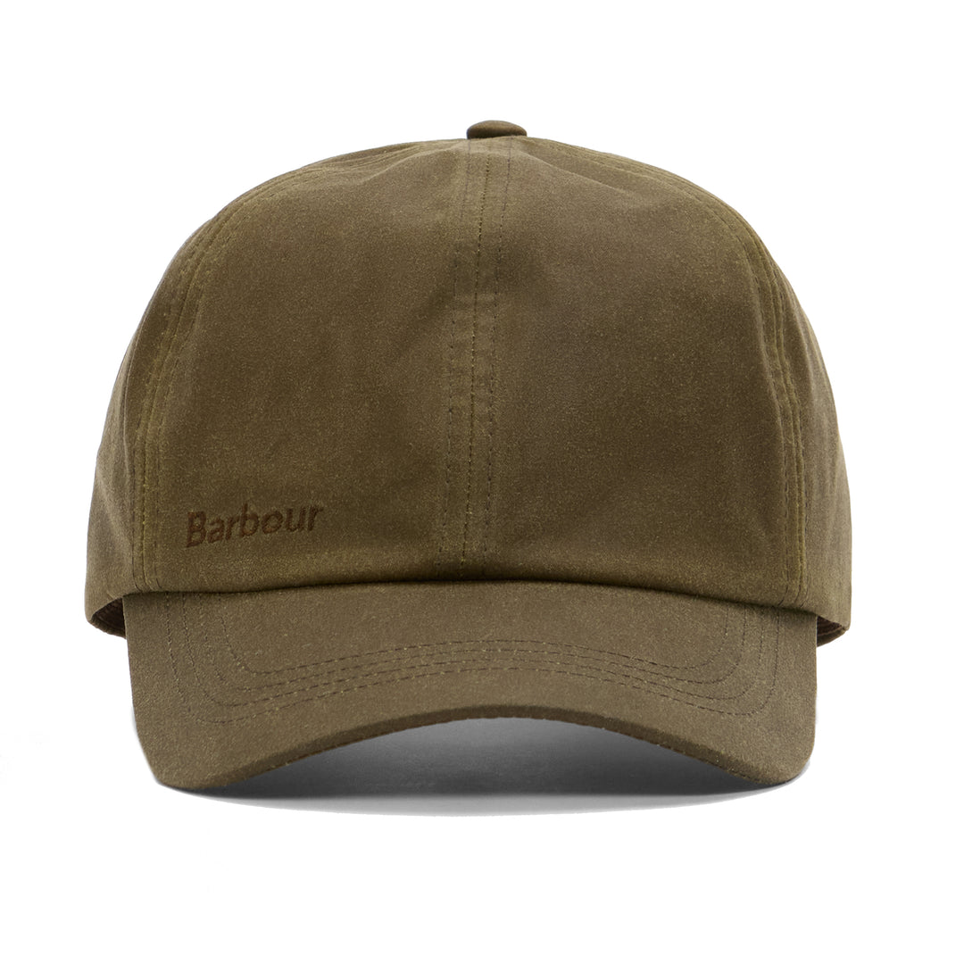 Barbour Adjustable Waxed Cotton Baseball Cap in Beech