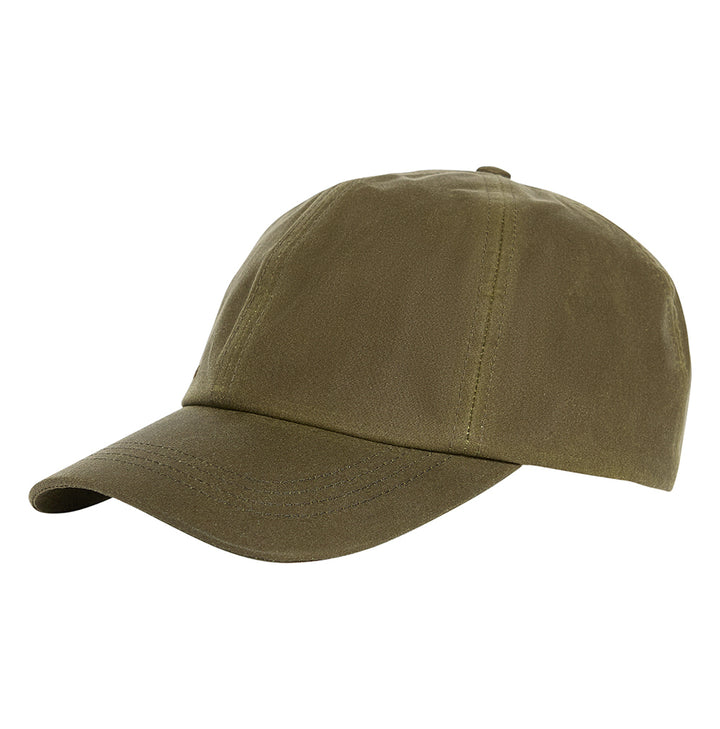 Barbour Adjustable Waxed Cotton Baseball Cap in Beech