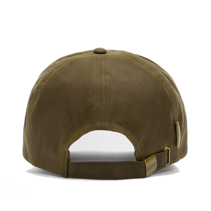 Barbour Adjustable Waxed Cotton Baseball Cap in Beech