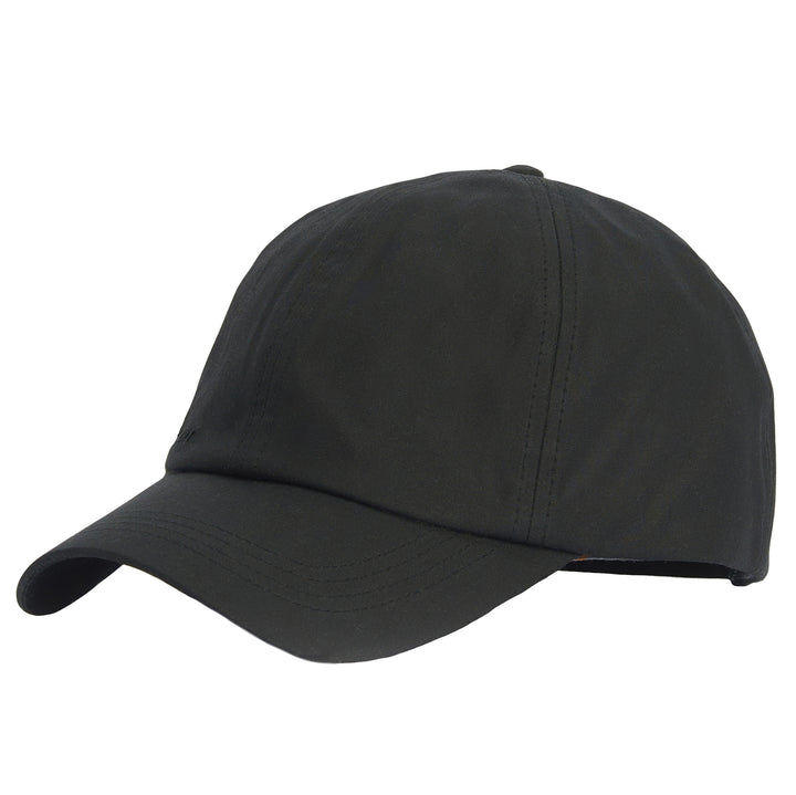 Barbour Adjustable Waxed Cotton Baseball Cap in Black