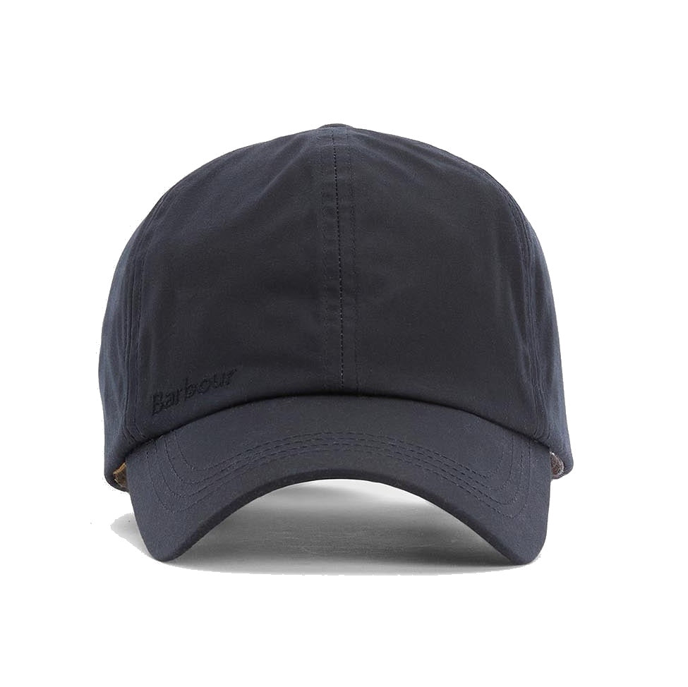 Barbour Adjustable Waxed Cotton Baseball Cap in Navy