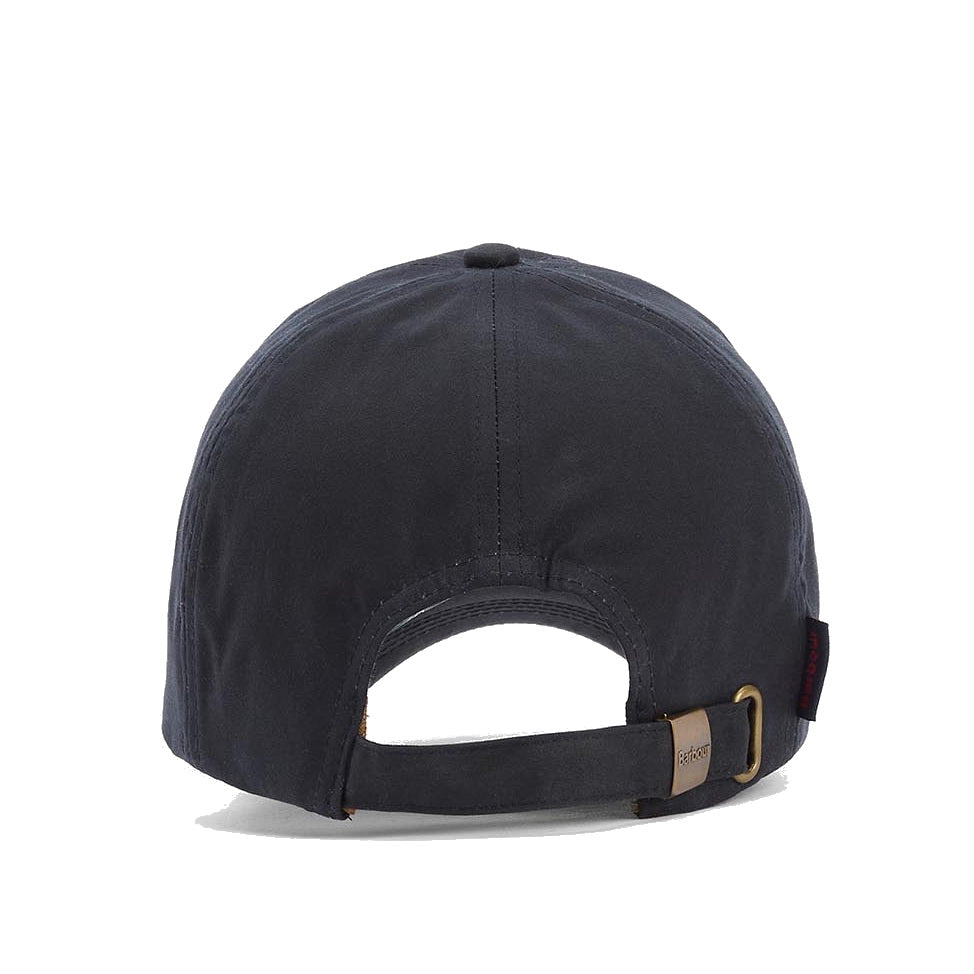 Barbour Adjustable Waxed Cotton Baseball Cap in Navy