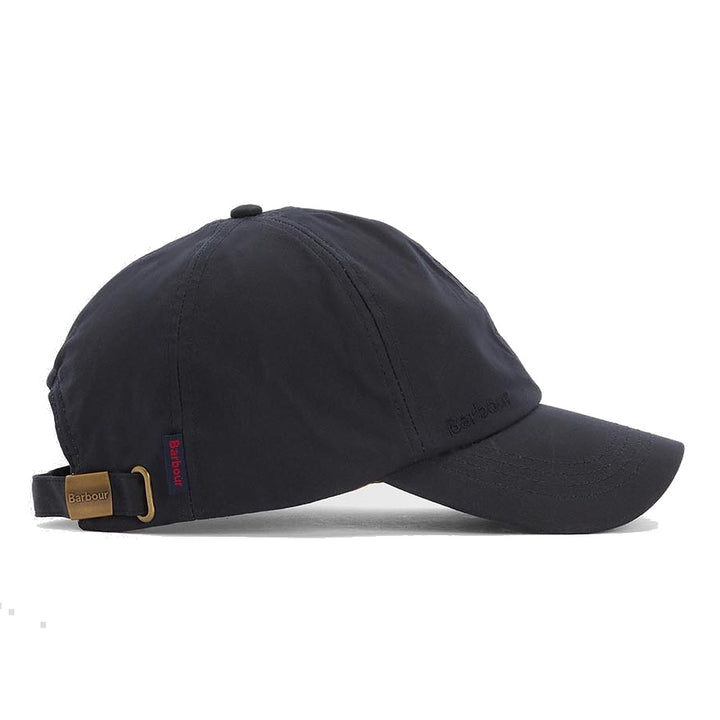 Barbour Adjustable Waxed Cotton Baseball Cap in Navy
