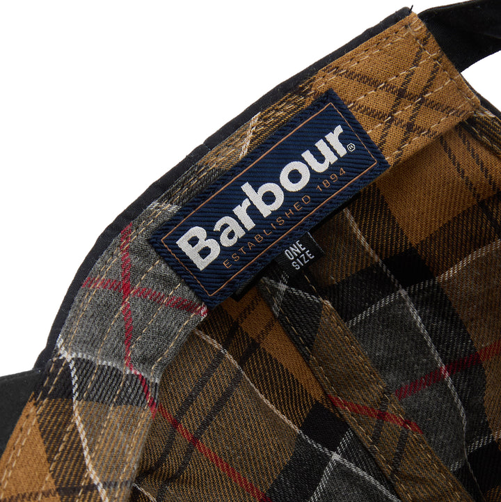 Barbour Adjustable Waxed Cotton Baseball Cap in Navy