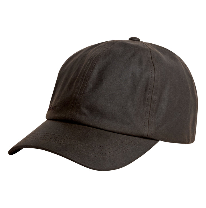 Barbour Adjustable Waxed Cotton Baseball Cap in Brown