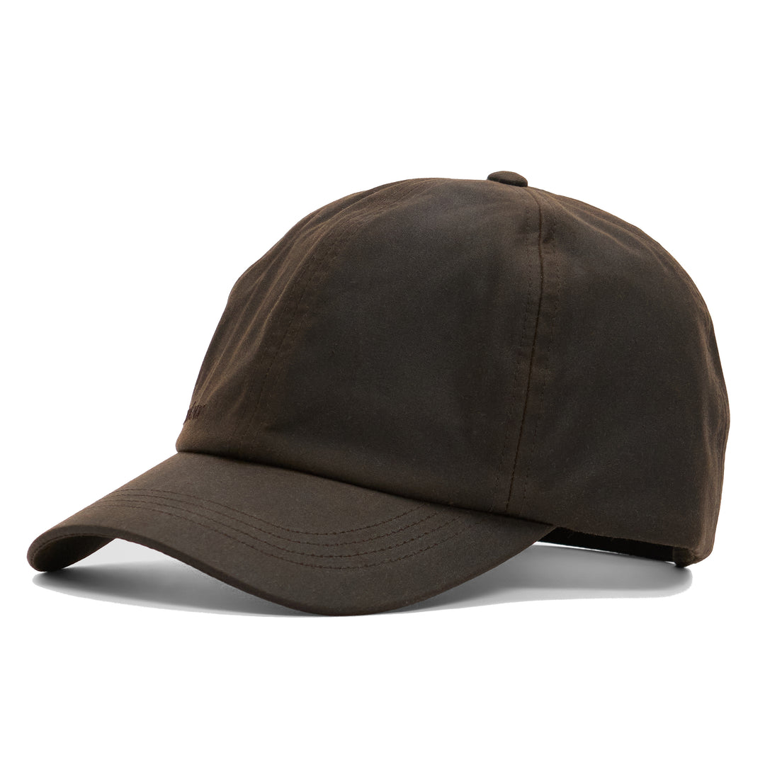 Barbour Adjustable Waxed Cotton Baseball Cap in Brown