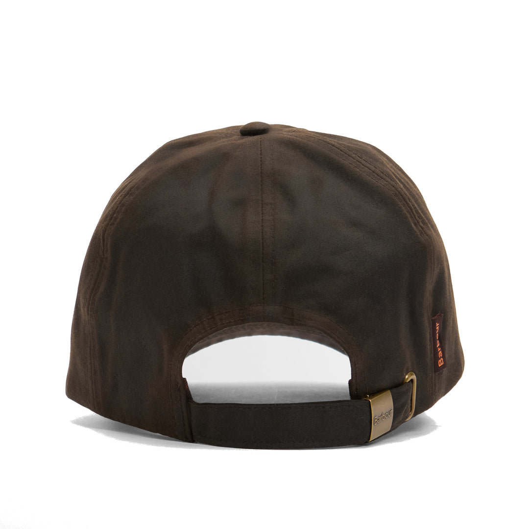 Barbour Adjustable Waxed Cotton Baseball Cap in Brown