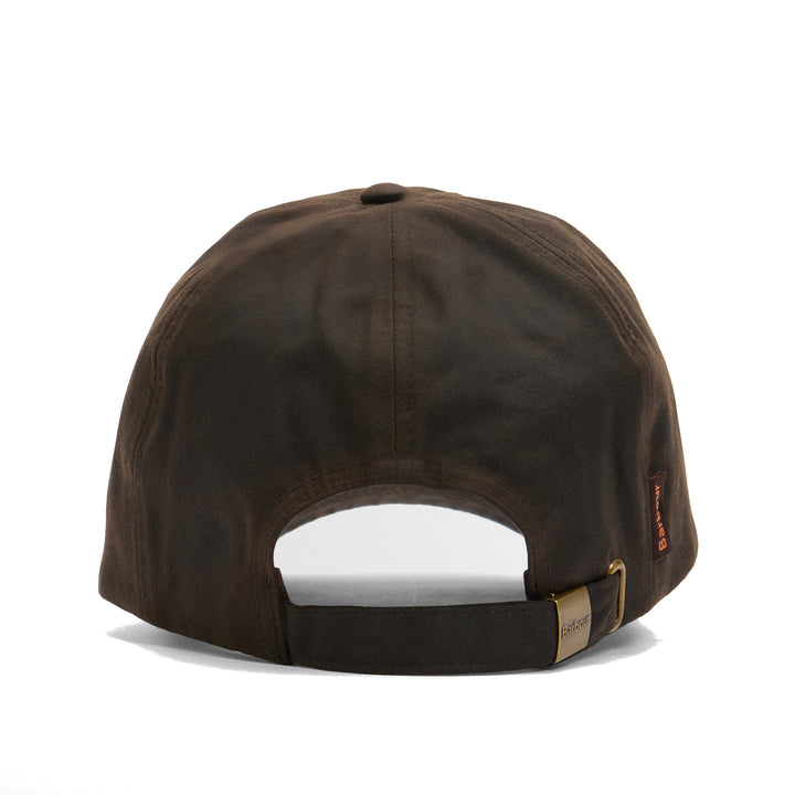 Barbour Adjustable Waxed Cotton Baseball Cap in Brown