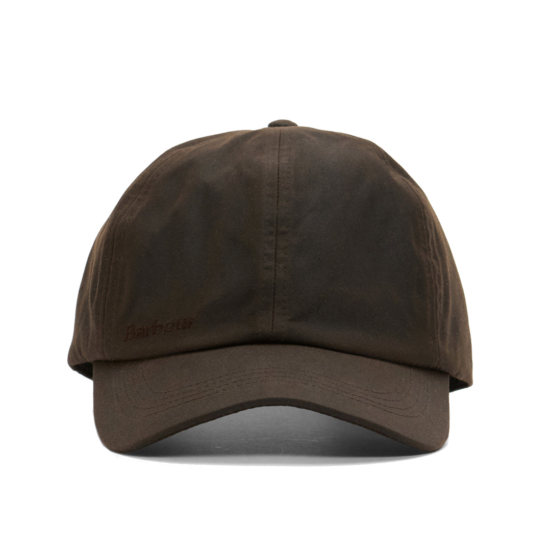 Barbour Adjustable Waxed Cotton Baseball Cap in Brown