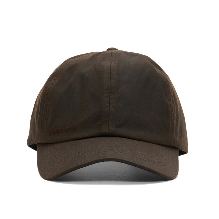 Barbour Adjustable Waxed Cotton Baseball Cap in Brown