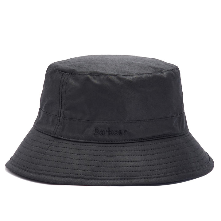 Barbour Waxed Cotton Bucket Hat Black
