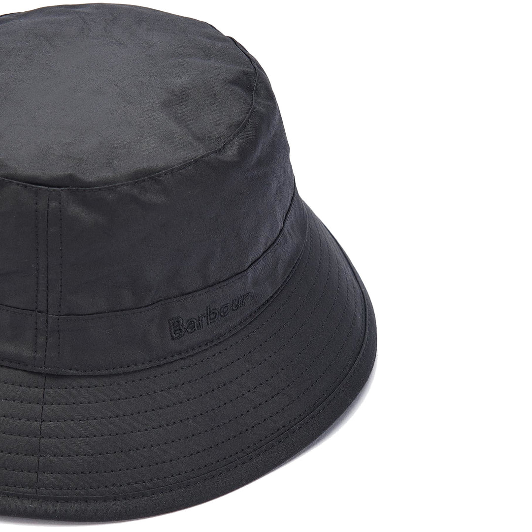Barbour Waxed Cotton Bucket Hat Black