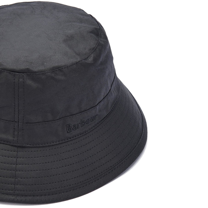 Barbour Waxed Cotton Bucket Hat Black