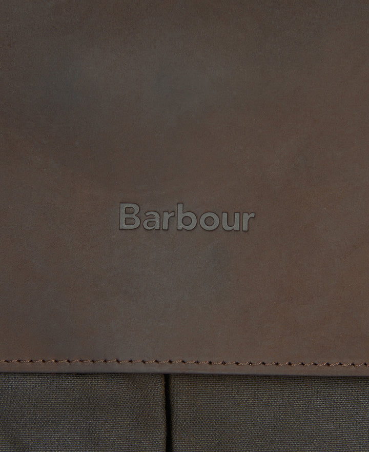 Barbour Waxed & Leather Briefcase Messenger Bag Olive