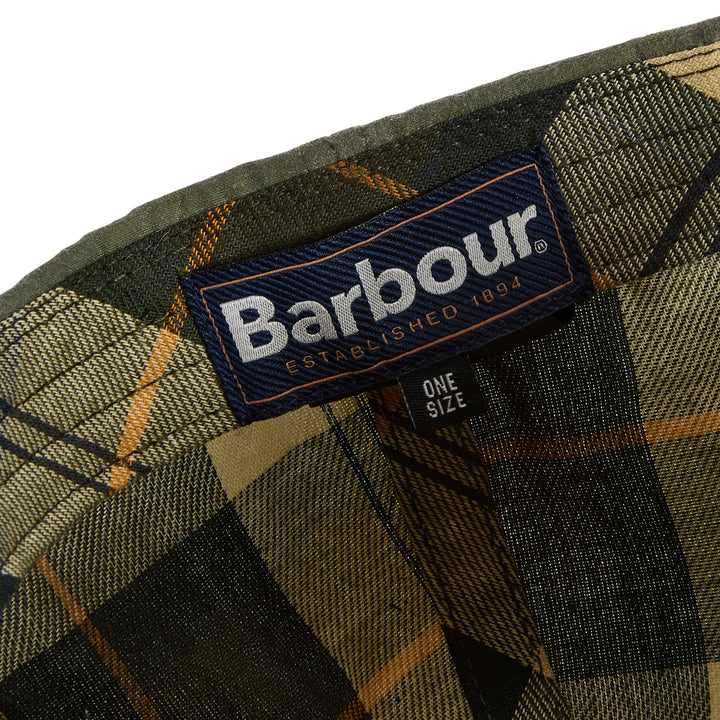 Barbour Adjustable Waxed Cotton Baseball Cap in Light Moss