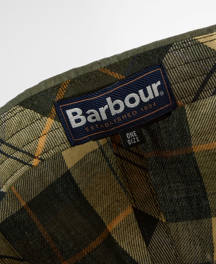 Barbour Adjustable Waxed Cotton Baseball Cap in Light Moss