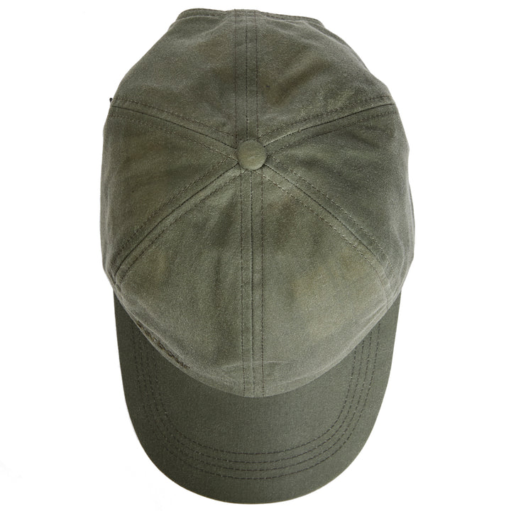 Barbour Adjustable Waxed Cotton Baseball Cap in Light Moss