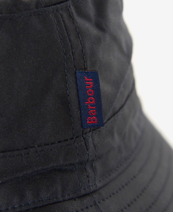 Barbour Waxed Cotton Bucket Hat Navy Blue