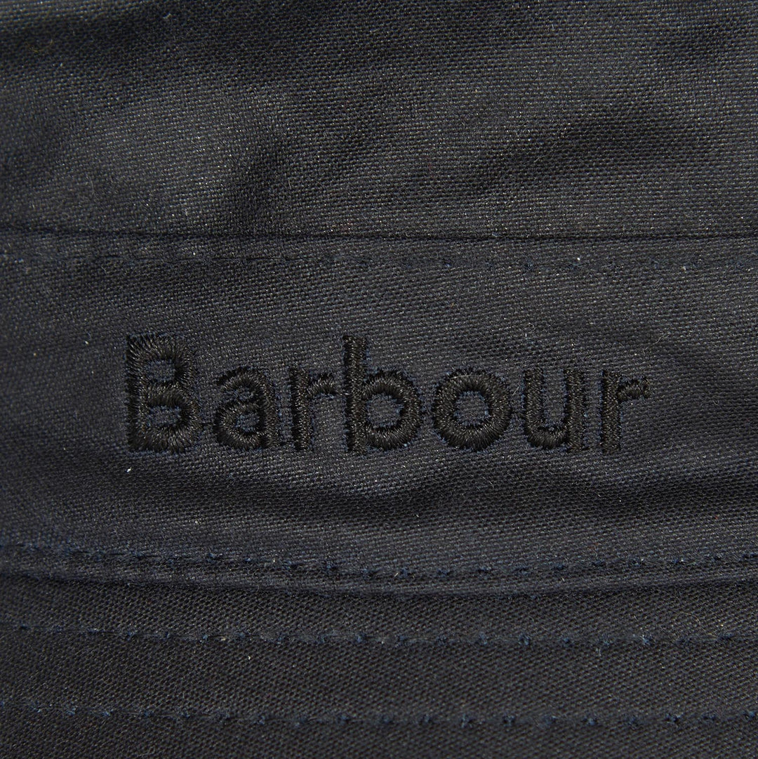 Barbour Waxed Cotton Bucket Hat Navy Blue
