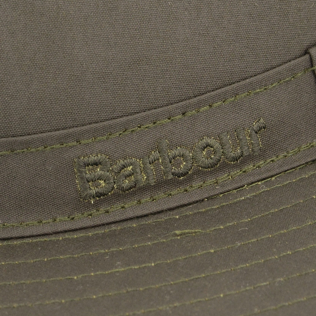 Barbour Dawson Waxed Safari Hat Olive The Hat Company