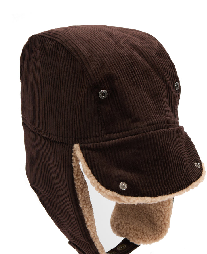 Barbour Westdale Corduroy Trapper Hat Brown