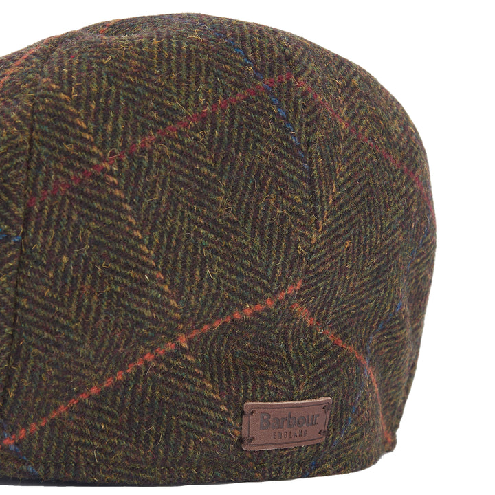Barbour Wilkin Flat Cap in Dark Green Herringbone