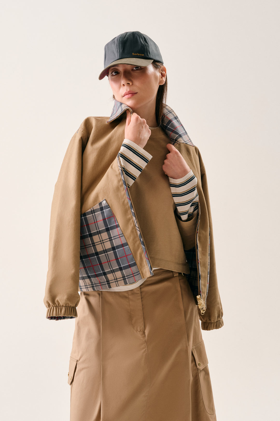 Barbour Women's Transport Patchwork Waxed Baseball Cap