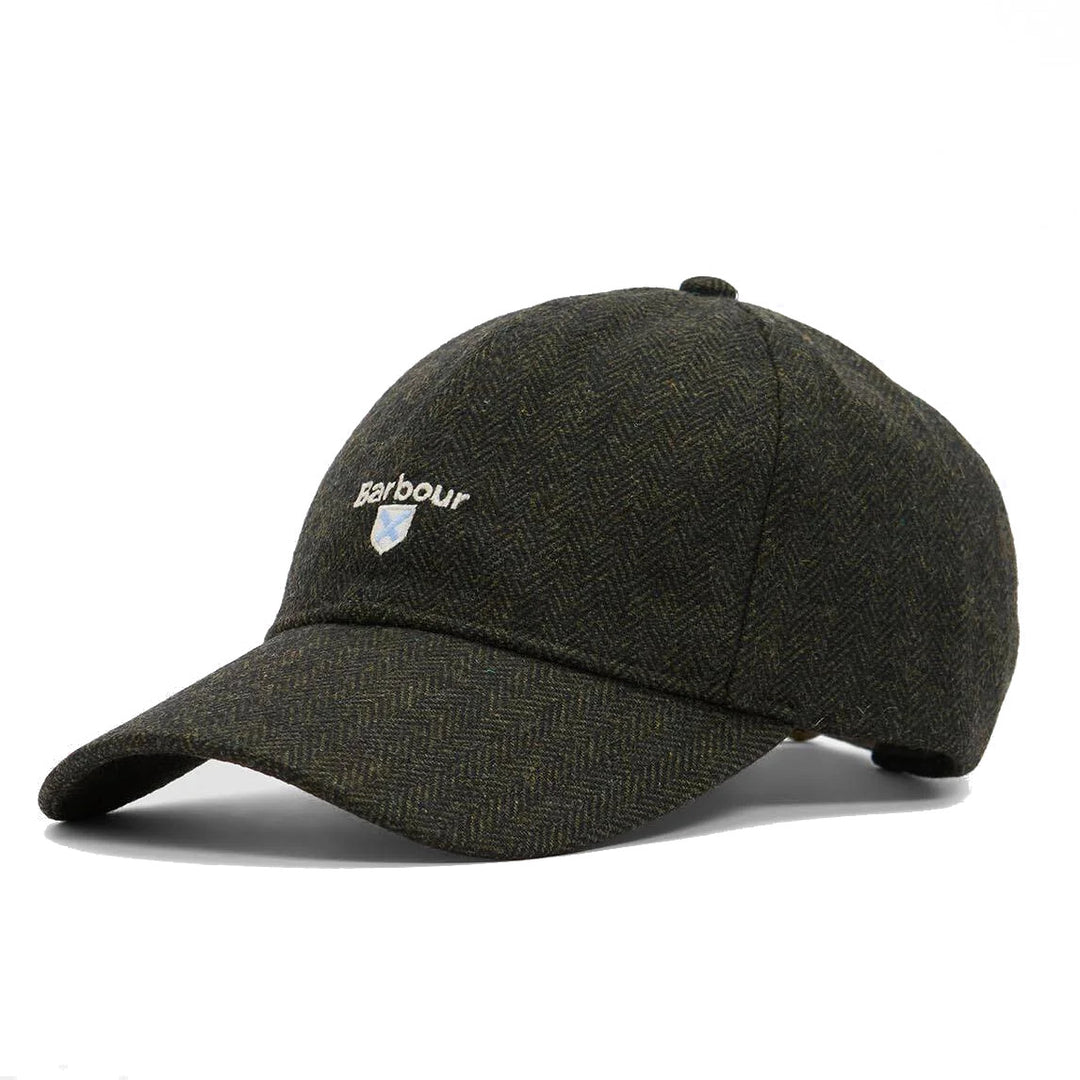 Barbour Barlow Olive Herringbone Baseball Cap