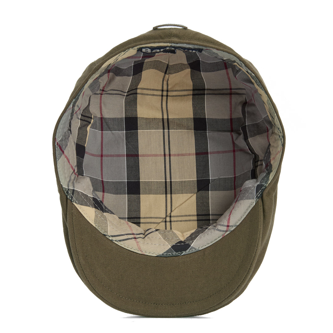 Barbour Finnean Cotton Twill Flat Cap in Olive
