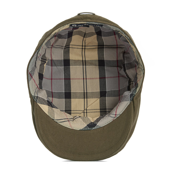 Barbour Finnean Cotton Twill Flat Cap in Olive