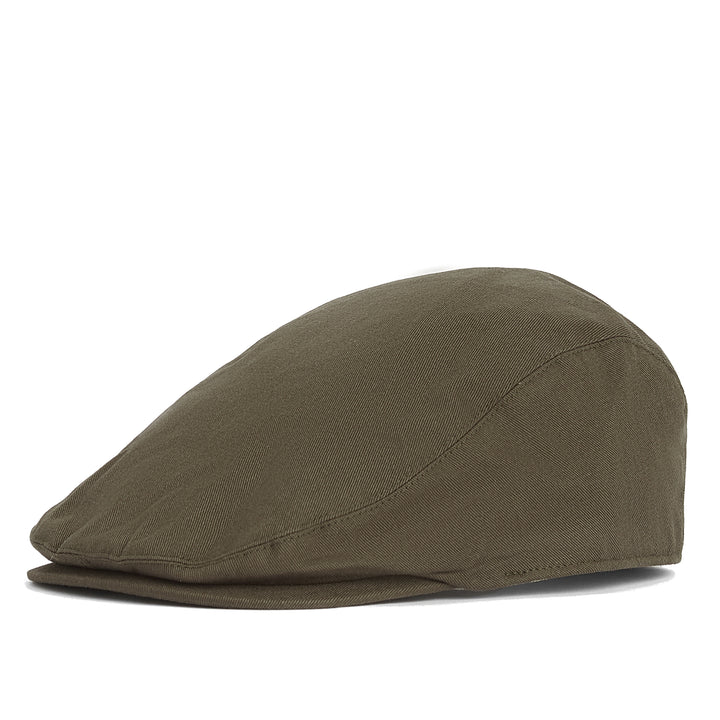 Barbour Finnean Cotton Twill Flat Cap in Olive
