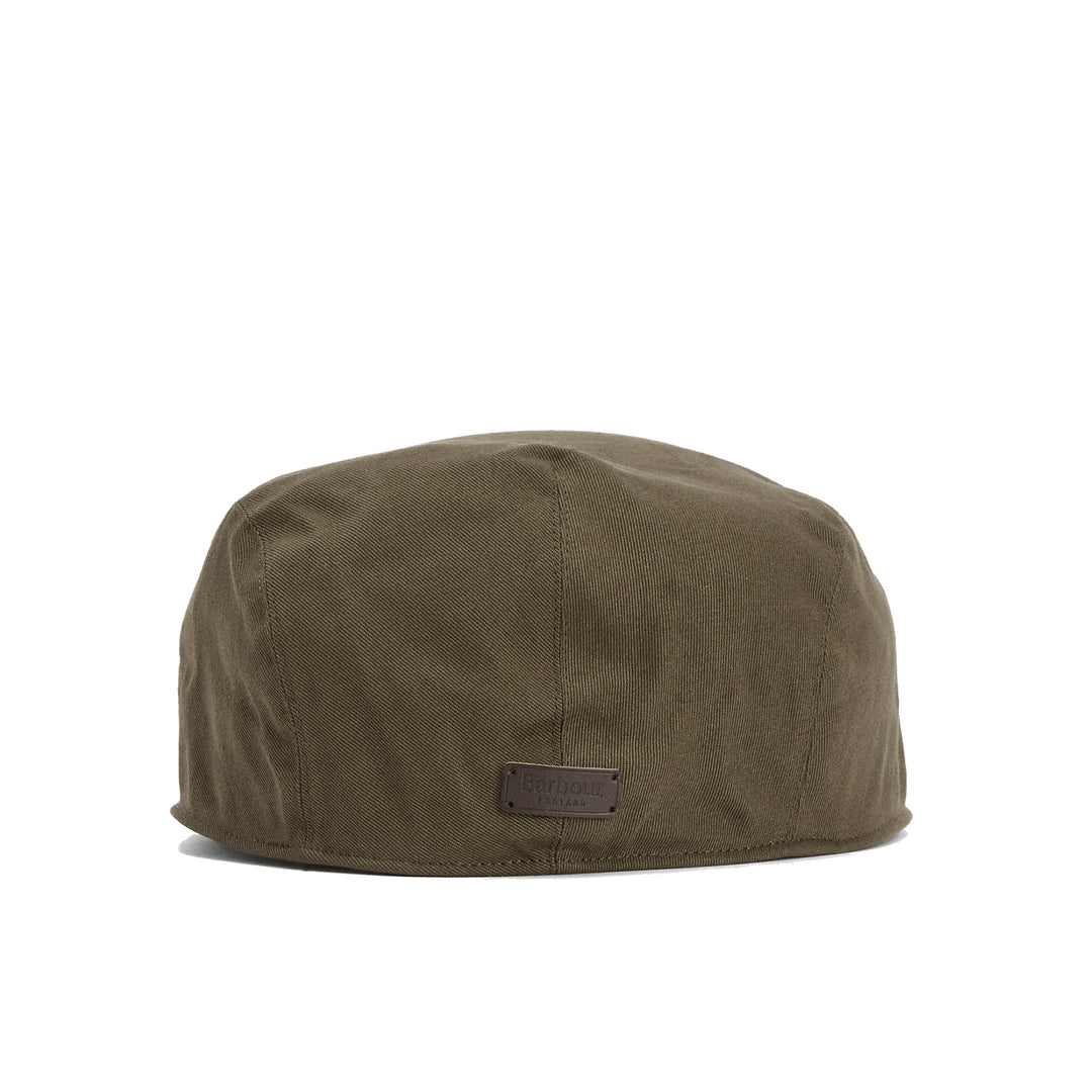 Barbour Finnean Cotton Twill Flat Cap in Olive