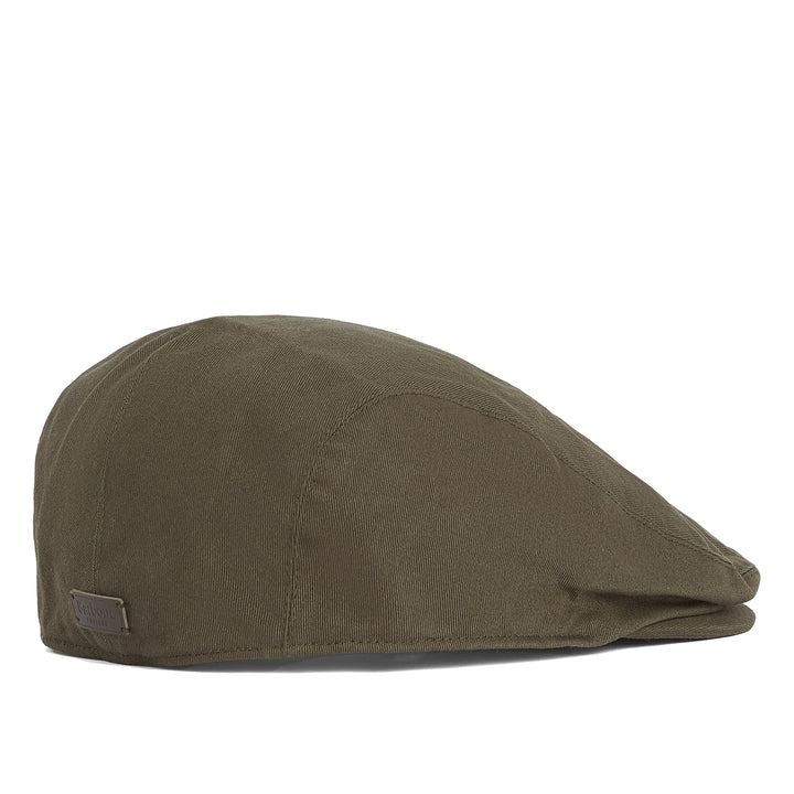 Barbour Finnean Cotton Twill Flat Cap in Olive