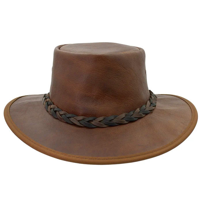 Barmah Squashy Kangaroo Leather Outback Bush Hat (1018) - Hickorystone
