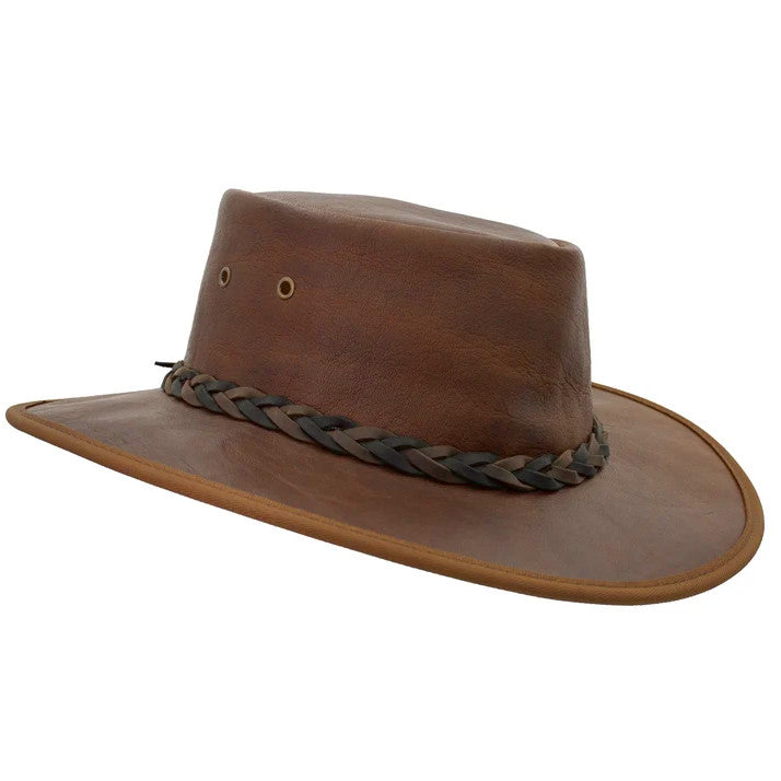 Barmah Squashy Kangaroo Leather Outback Bush Hat (1018) - Hickorystone